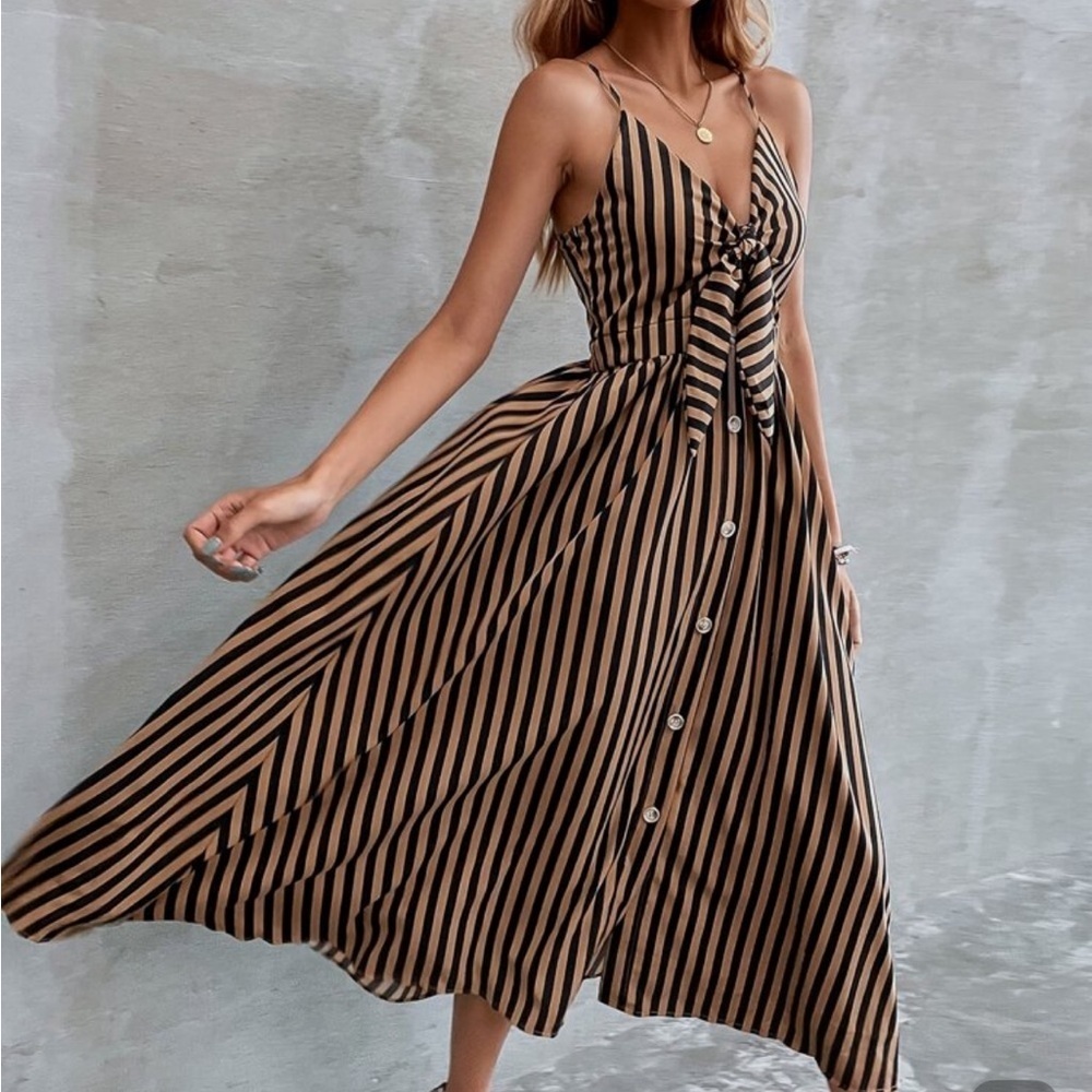 Striped Dress with Bow